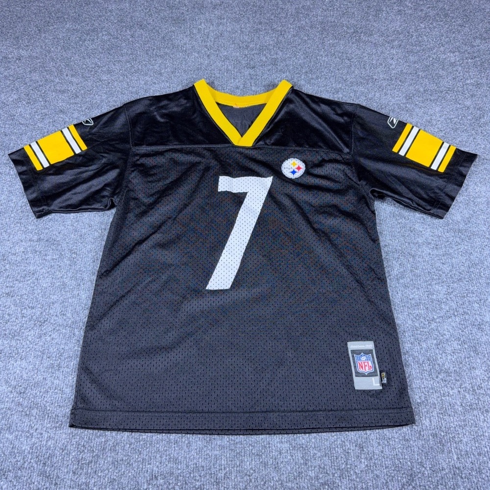 Reebok Pittsburgh Steelers Ben Roethlisberger‎ 7 NFL Jersey Black Youth L
